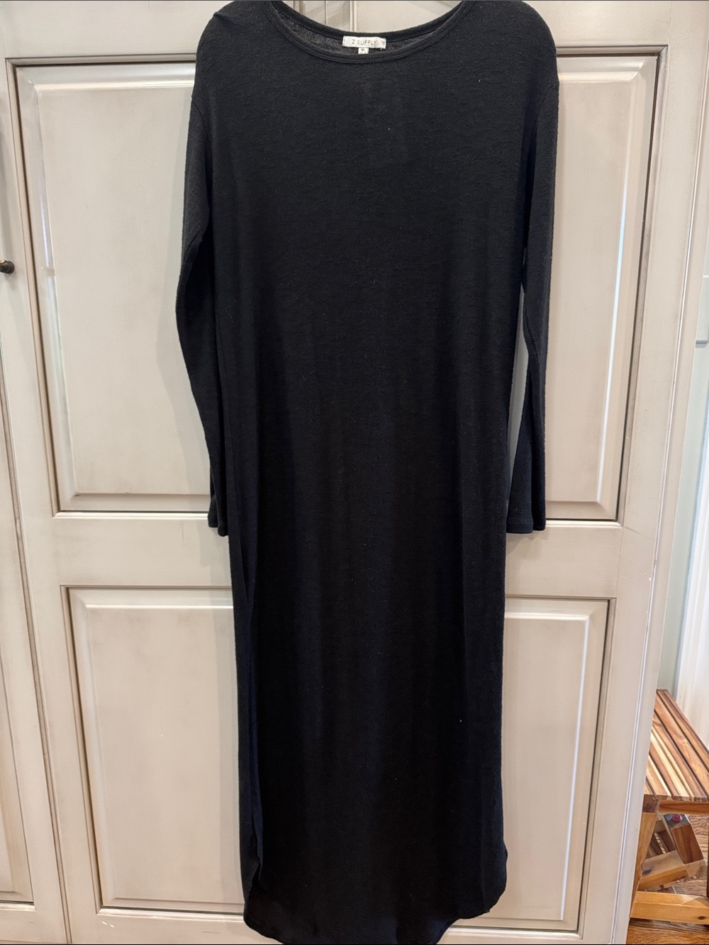 Z Supply Black Long-Sleeve Maxi Knit Dress